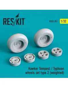 Hawker Tempest/Typhoon wheels set type 2 (weighted), 1/32 - ResKit ...