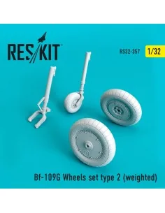 Bf-109G wheels set type 2 (weighted), 1/32 - ResKit Models RS32-0357