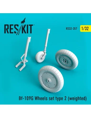 Bf-109G wheels set type 2 (weighted), 1/32 - ResKit Models RS32-0357