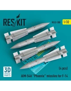 AIM-54A Phoenix missiles for F-14 (4pcs) (3D Printed), 1/32 - ResKi...