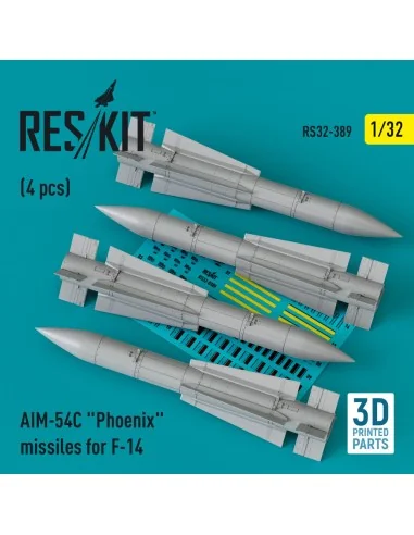 AIM-54C Phoenix missiles for F-14 (4pcs) (3D Printed), 1/32 - ResKi...