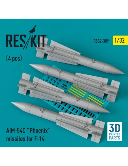 AIM-54C Phoenix missiles for F-14 (4pcs) (3D Printed), 1/32 - ResKi...