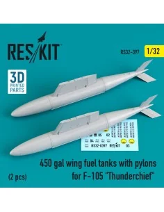 450 gal wing fuel tanks with pylons for F-105 Thunderchief (2 pcs),...
