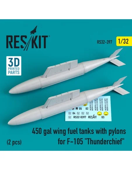 450 gal wing fuel tanks with pylons for F-105 Thunderchief (2 pcs),...