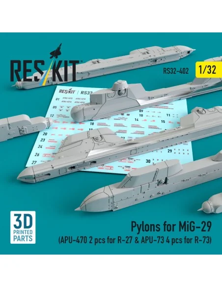 Pylons for MiG-29 (APU-470 2 pcs for R-27 & APU-73 4 pcs for R-73) ...