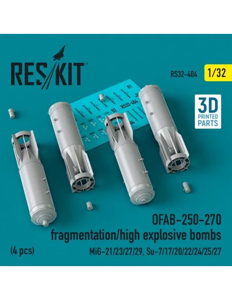 OFAB-250-270 fragmentation/high explosive bombs (4 pcs) (MiG-21/23/...
