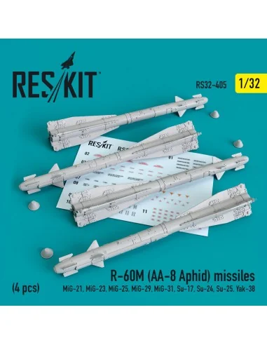 R-60? (AA-8 Aphid) missiles (4 pcs) (MiG-21, MiG-23, MiG-25, MiG-29...