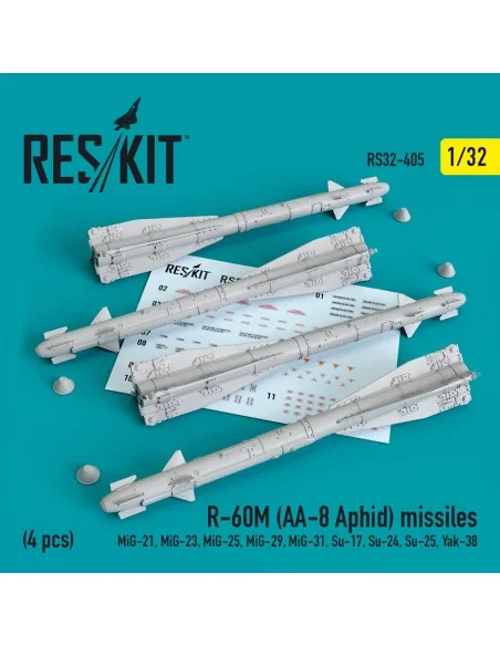 R-60? (AA-8 Aphid) missiles (4 pcs) (MiG-21, MiG-23, MiG-25, MiG-29...