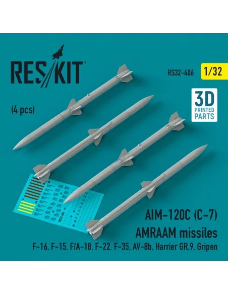 AIM-120C (C-7) AMRAAM missiles (4 pcs) (F-16, F-15, F/A-18, F-22, F...