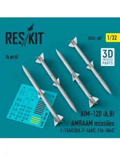 AIM-120 (A, B) AMRAAM missiles (4 pcs) (F-15A/C/D/E, F-16A/C, F/A-1...