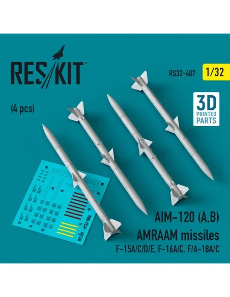 AIM-120 (A, B) AMRAAM missiles (4 pcs) (F-15A/C/D/E, F-16A/C, F/A-1...