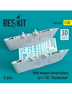 Multi weapon inboard pylons for F-105 Thunderchief (2 pcs) (3D Prin...