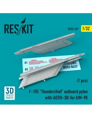 F-105 Thunderchief outboard pylon with (AERO-3B) for AIM-9B (3D Pri...