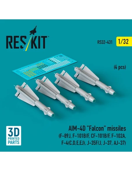 AIM-4D Falcon missiles (4 pcs) (F-89J, F-101B/F, CF-101B/F, F-102A,...