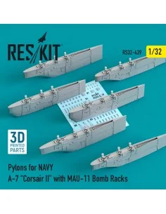 Pylons for NAVY A-7 Corsair II with MAU-11 Bomb Racks (3D Printed),...