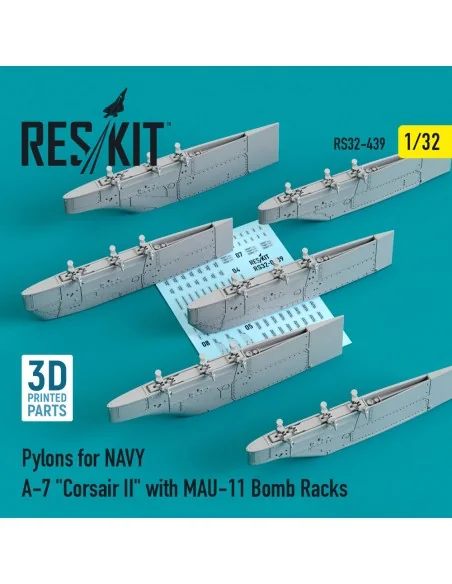 Pylons for NAVY A-7 Corsair II with MAU-11 Bomb Racks (3D Printed),...