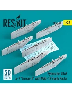 Pylons for USAF A-7 Corsair II with MAU-12 Bomb Racks (3D Printed),...