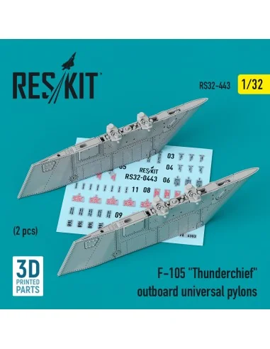 F-105 Thunderchief outboard universal pylons (2 pcs) (3D Printed), ...