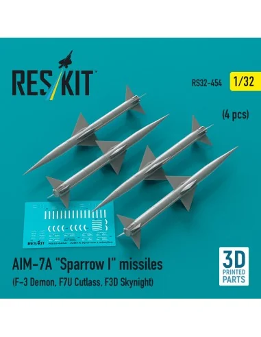 AIM-7A Sparrow I missiles (4 pcs) (F-3 Demon, F7U Cutlass, F3D Skyn...