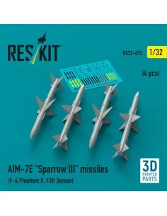 AIM-7E Sparrow III missiles (4 pcs) (F-4 Phantom II, F3H Demon) (3D...