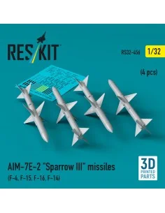 AIM-7E-2 Sparrow III missiles (4 pcs) (F-4, F-15, F-16, F-14) (3D P...