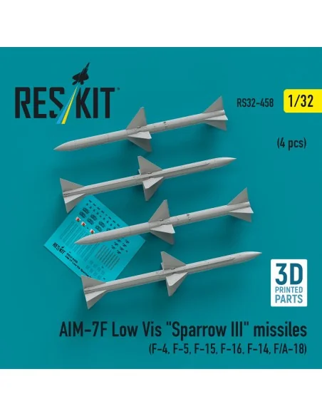 AIM-7F Low Vis Sparrow III missiles (4 pcs) (F-4, F-5, F-15, F-16, ...