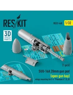 SUU-16A 20mm gun pod (open gun bay) wings mounting for F-4 Phantom ...