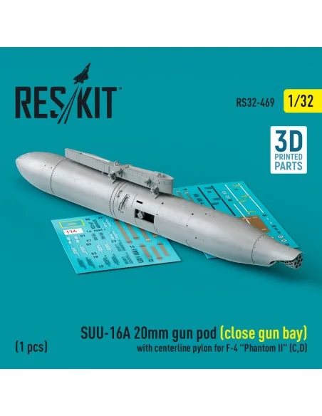 SUU-16A 20mm gun pod (close gun bay) with centerline pylon for F-4 ...