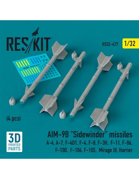 AIM-9B Sidewinder missiles (4 pcs) (A-4, A-7, F-4D1, F-4, F-8, F-3H...