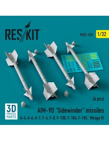 AIM-9D Sidewinder missiles (4 pcs) (A-4, A-6, A-7, F-4, F-8, F-100,...