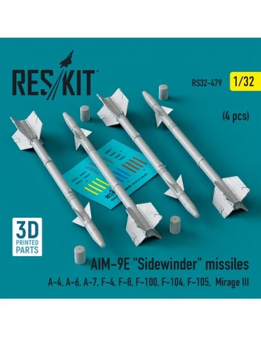 AIM-9E Sidewinder missiles (4 pcs) (A-4, A-6, A-7, F-4, F-8, F-100,...