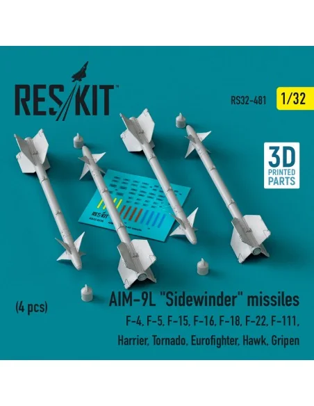 AIM-9L Sidewinder missiles (4 pcs) (F-4, F-5, F-15, F-16, F-18, F-2...