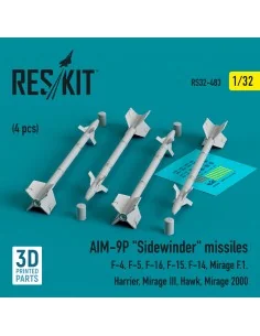 AIM-9P Sidewinder missiles (4 pcs) (F-4, F-5, F-16, F-15, F-14, Mir...