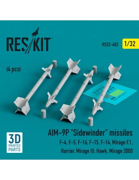 AIM-9P Sidewinder missiles (4 pcs) (F-4, F-5, F-16, F-15, F-14, Mir...