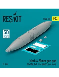 Mark 4 20mm gun pod (1 pcs) (OV-10A, F-8, F-4 (USN), A-4, A-6A) (3D...