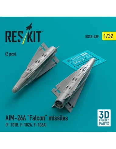 AIM-26A Falcon missiles (2 pcs) (F-101B, F-102A, F-106A) (3D Printe...