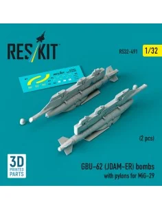 GBU-62 (JDAM-ER) bombs with pylons for MiG-29 (2 pcs) (3D Printed),...