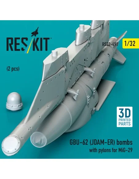 GBU-62 (JDAM-ER) bombs with pylons for MiG-29 (2 pcs) (3D Printed),...