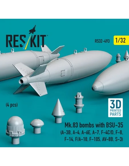 Mk.83 bombs with BSU-35 (4 pcs) (A-3B, A-4, A-6E, A-7, F-4C/D, F-8,...