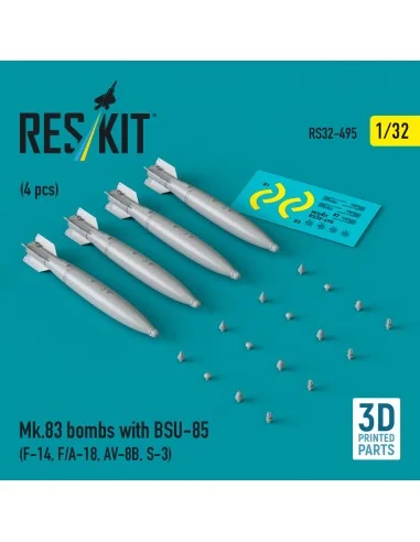 Mk.83 bombs with BSU-85 (4 pcs) (F-14, F/A-18, AV-8B, S-3) (3D prin...