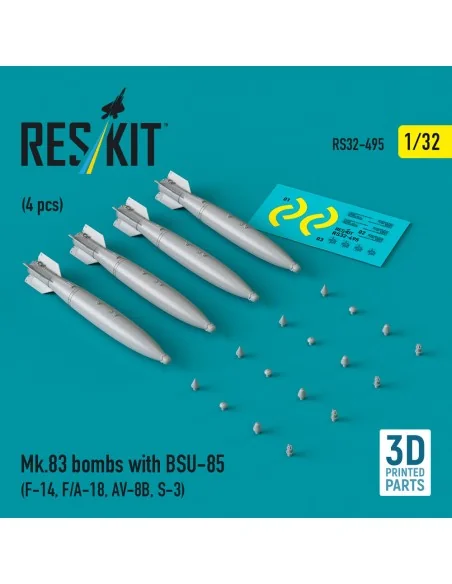 Mk.83 bombs with BSU-85 (4 pcs) (F-14, F/A-18, AV-8B, S-3) (3D prin...