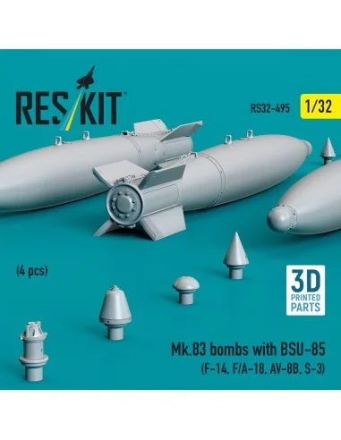 Mk.83 bombs with BSU-85 (4 pcs) (F-14, F/A-18, AV-8B, S-3) (3D prin...