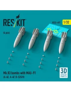 [NO_DESC] Mk.83 bombs with MAU-91 (4 pcs) (A-4E, A-4F, B-52G/H) (3D...