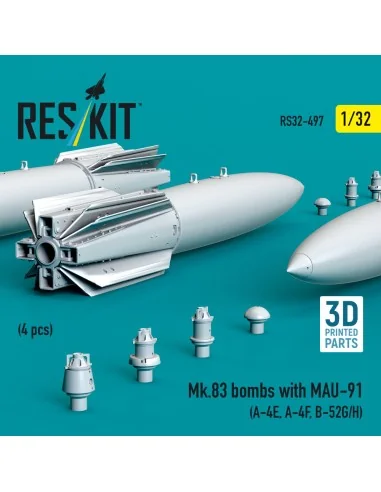 Mk.83 bombs with MAU-91 (4 pcs) (A-4E, A-4F, B-52G/H) (3D printed),...