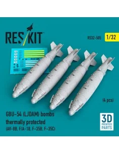 GBU-54 (LJDAM) bombs thermally protected (4 pcs) (3D Printed), 1/32...
