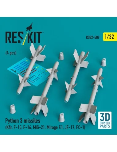 Python 3 missiles (4 pcs) (Kfir, F-15, F-16, MiG-21, Mirage F.1, JF...