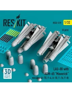 LAU-88 with (2 pcs) AGM-65 Maverick missiles (6 pcs) (A-7D, F-4, A-...