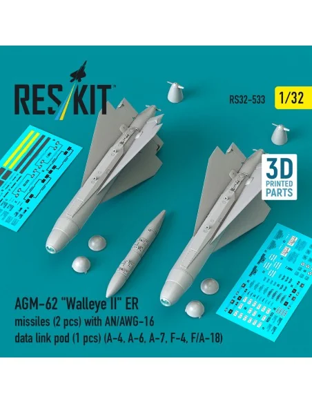 AGM-62 Walleye II ER missiles (2 pcs) with AN/AWG-16 data link pod ...