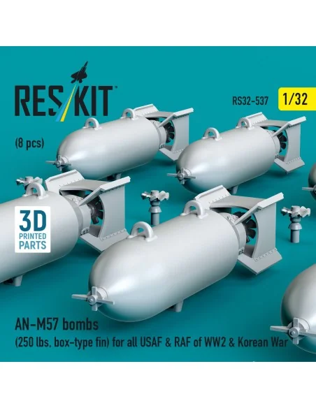 AN-M57 bombs (250 lbs, box-type fin) for all USAF & RAF of WW2 & Ko...