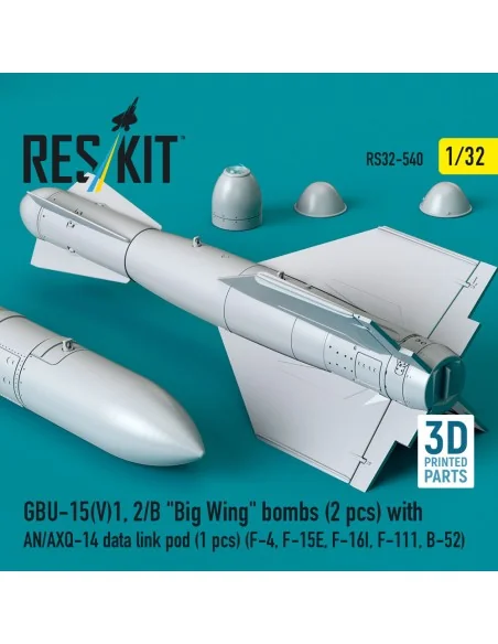 GBU-15(V)1, 2/B Big Wing bombs (2 pcs) with AN/AXQ-14 data link pod...